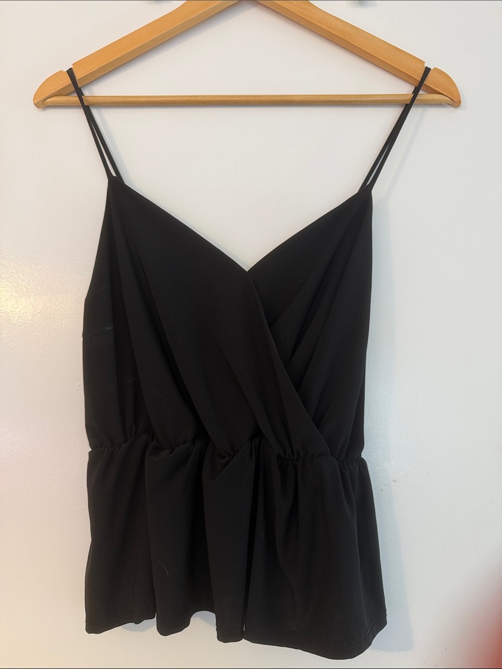 Black V-Neck Spaghetti Strap Tank Top